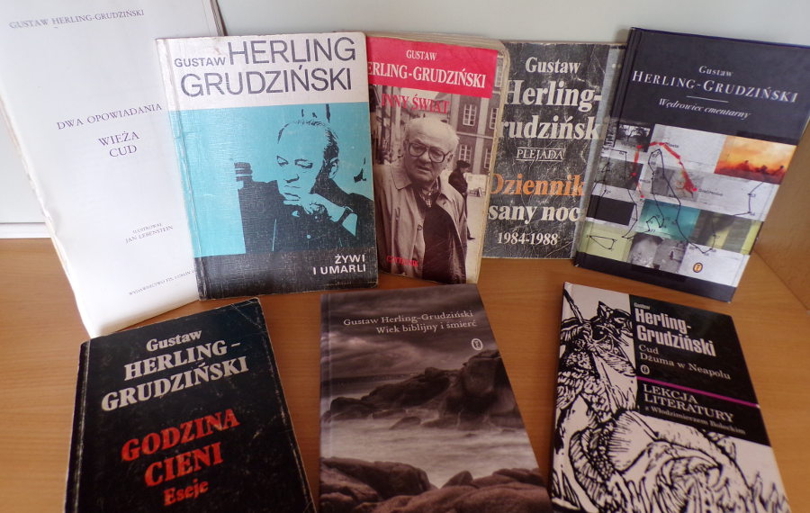 Osiem książek autorstwa Gustawa Herlinga-Grudzińskiego.