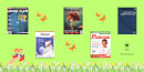 Pięć okładek recenzowanych czasopism pedagogicznych na tle motylków i wiosennego trawnika