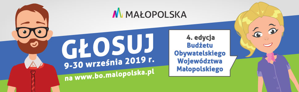 Grafika zachęcająca do głosowania w IV edycji Budżetu Obywatelskiego Województwa Małopolskiego.
