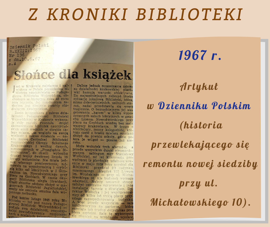 Artykuł o remoncie przy michałowskiego 1967 r.